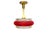 Vintage Pendant Lamp in Red and Clear Plastic with Glass Shade, 1970s For Sale - Image 10 of 11