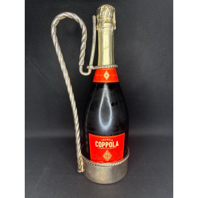 Metal Vintage Wine Bottle Holder Made by Sheffield Silver, Usa For Sale - Image 7 of 8