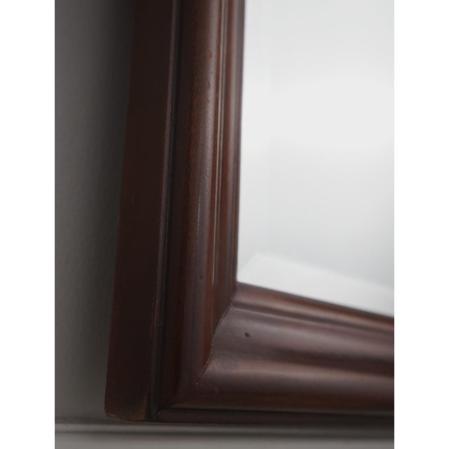 Brown Ethan Allen 18th C Mahogany Wall Mirror For Sale - Image 8 of 13