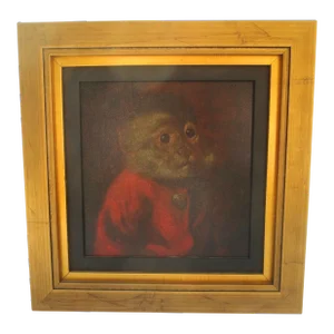 Late 19th Monkey Painting
