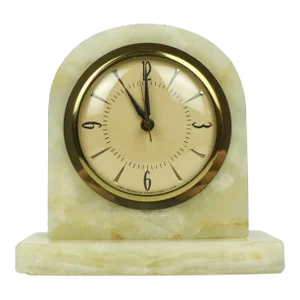 Mid 20th Century Sessions Table Top Clock With Stone Base