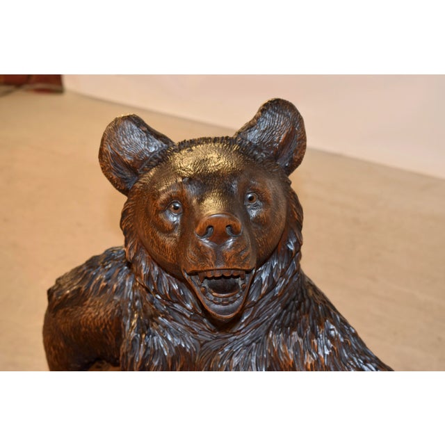 19th Century 19th C. Black Forest Carved Bear Bench For Sale - Image 5 of 12