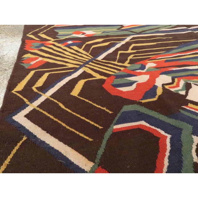 Textile Galerie Shabab Collection Antique Romanian Flat-Weave Rug For Sale - Image 7 of 13