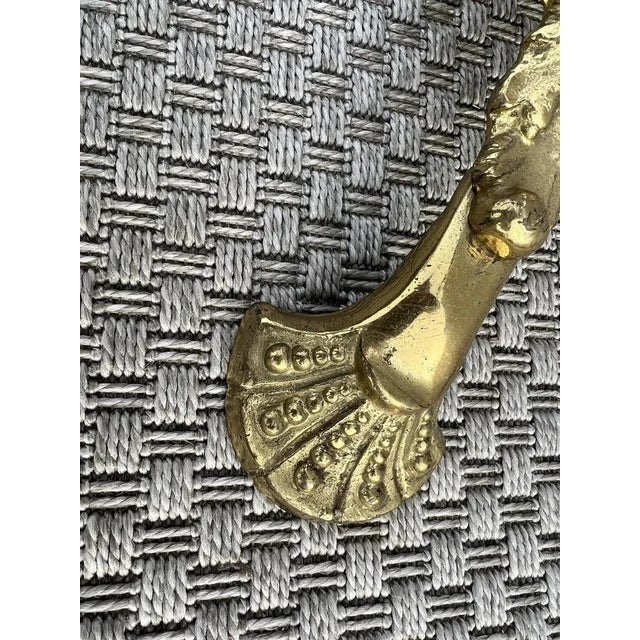 Gold Victorian Style Brass Free Standing Coat Rack with Horses Decoration, 1960s For Sale - Image 8 of 12