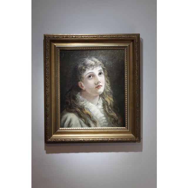 A most appealing portraiture of a pretty maiden captured in an angelic and dreamy pose. beautifully composed and executed,...