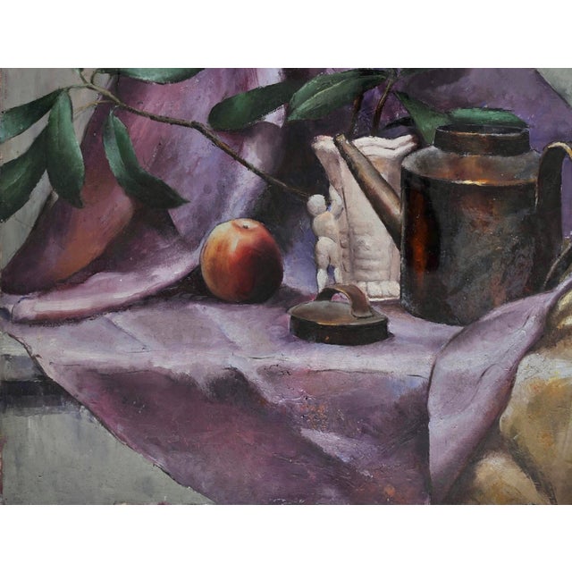 This classic original oil on canvas still life painting done by Elizabeth Ferzacca, while a student at the Pennsylvania...
