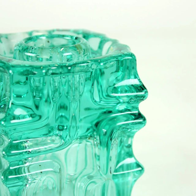 Mid-Century Modern Vintage Glass Candleholder by Vladislav Urban for Rosice, 1960s For Sale - Image 3 of 11
