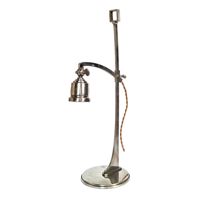 Large Height-Adjustable Table Lamp in the style of Josef Hoffmann for Wiener Werkstätte, 1890s For Sale