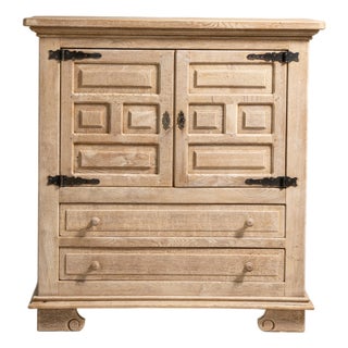 1970s Brutalist Oak Buffet For Sale