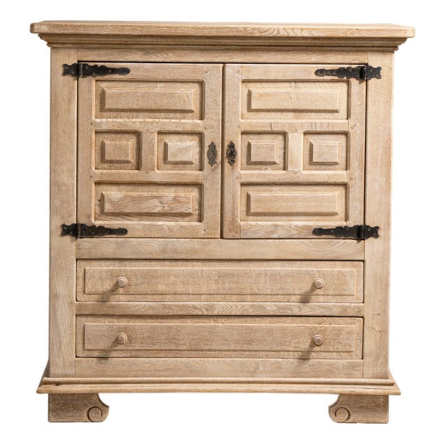 1970s Brutalist Oak Buffet For Sale