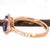 Blue 1ct Tanzanite Ring With Earth Mined Diamonds in Solid 14k Rose Gold | Em 7x5mm, Size 6.75 For Sale - Image 8 of 8