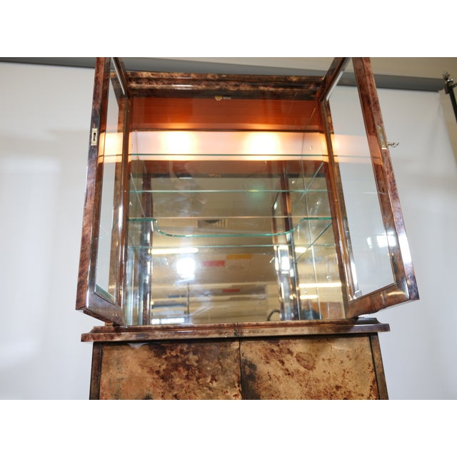 1970s Milanese Display Cabinet Covered in Goatskin and Parchment by Aldo Tura, 1978 For Sale - Image 5 of 14