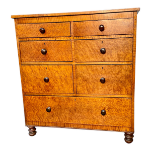 Antique Curly Maple Chest of Drawers, Late Federal Early Empire Period