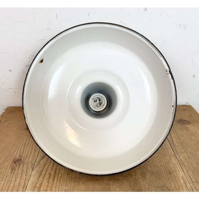 Industrial Green Enamel Factory Pendant Lamp, 1960s For Sale - Image 13 of 16