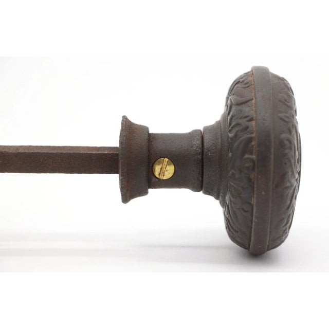 Early 20th Century Pair of Early 20th Century Cast Iron Corbin Classic Entry Door Knobs For Sale - Image 5 of 6
