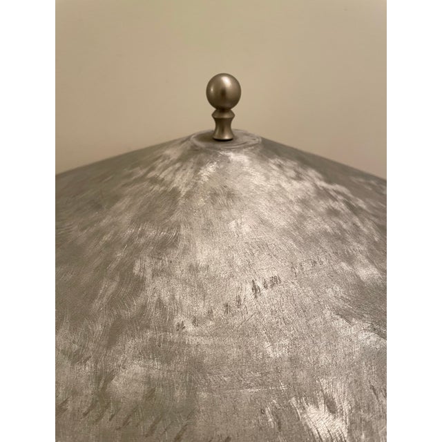 Metal Vintage 1970s Modernist Geometric Sculptural Table Lamp With Travertine Base. For Sale - Image 7 of 10