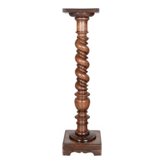 19th Century French Louis XIII Revival Barley Twist Column Pedestal For Sale