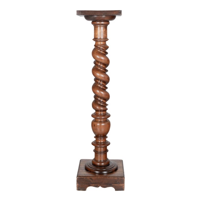 19th Century French Louis XIII Revival Barley Twist Column Pedestal For Sale