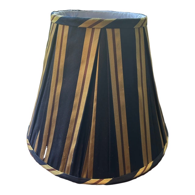 Pleated Stripe Silk Lampshade For Sale