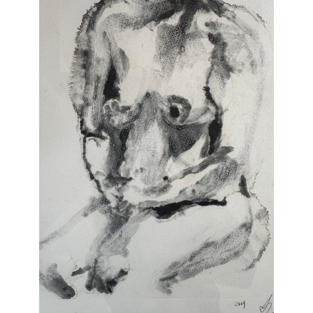 Framed Life Drawing Monotype For Sale - Image 4 of 12