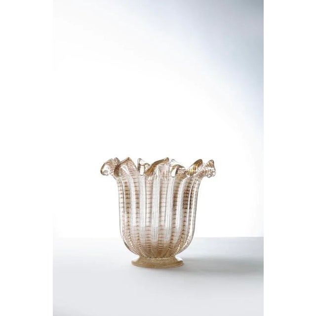 Striped Murano Vase by Ercole Barovier, 1940s For Sale - Image 6 of 6