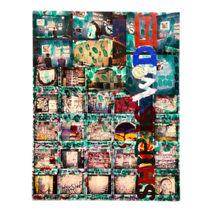 Tom CarapicMixed Media Outsider Visionary Art Polaroid Photo Collage Painting 2 sided