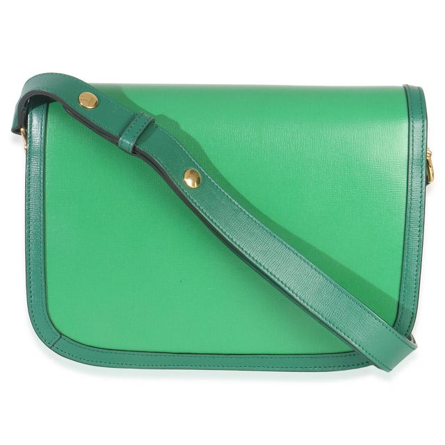 Gucci Emerald Green Azalea Calfskin Horsebit 1955 Shoulder Bag For Sale - Image 4 of 9