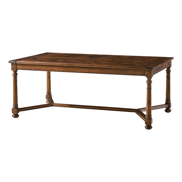 Contemporary Jacobean Walnut Rectangular Coffee Table For Sale