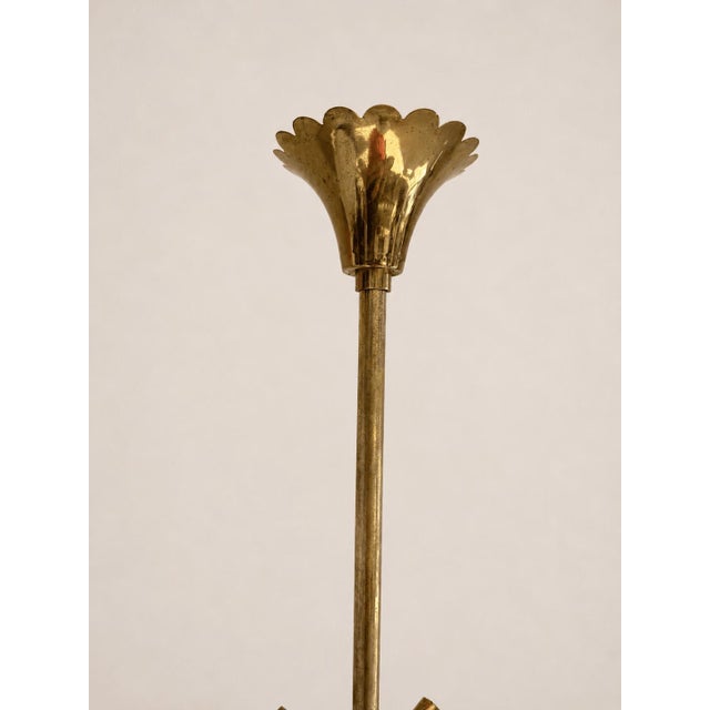 Mid-Century Murano Glass and Brass Pendant Light from Barovier & Toso, 1950s For Sale - Image 3 of 18