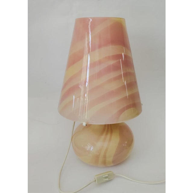 1970s Pink Murano Glass Table Lamp attributed to Maestri Di Murano, 1970s For Sale - Image 5 of 15