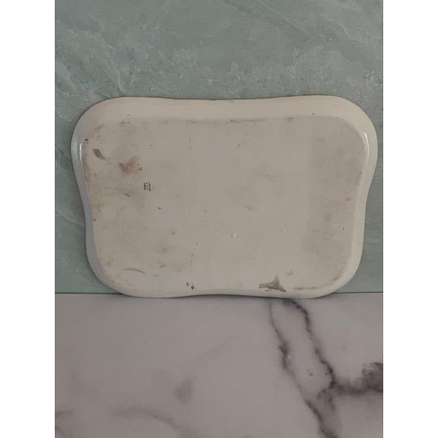 Limoges, France Mid-Century Limoges Daisy Marguerite Porcelain Vanity Floral Tray, France For Sale - Image 4 of 6