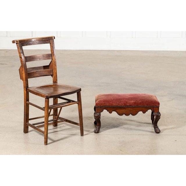 19th Century Queen Anne English Walnut Stool, 1870 For Sale - Image 6 of 15