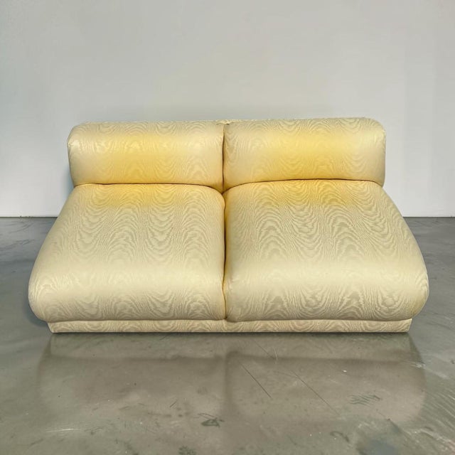 Vintage Bernhardt Brass Base Slipper Love Seat For Sale - Image 13 of 14