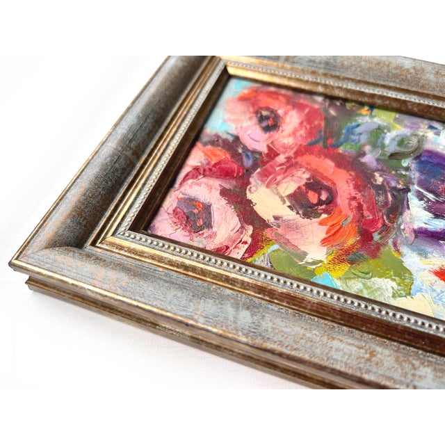 Red Framed Original Red Roses Floral Painting Wall Decor by Valeriya Serova For Sale - Image 8 of 9