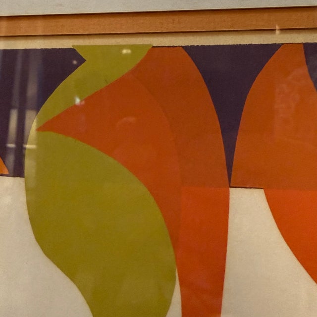 Metal 1970s Modernist Framed Paper Cut Collage "Bar Bodies" by Jean R Nelson For Sale - Image 7 of 8