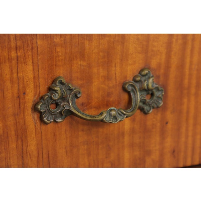 Vintage French Style Bow Front 5 Drawer Inlaid Walnut Chest For Sale - Image 14 of 18
