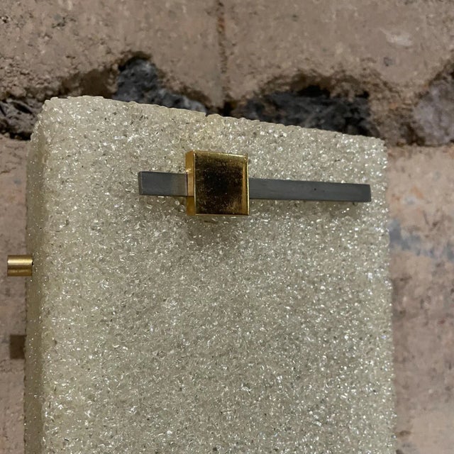 Metal 1970s Minimalist Modern Arlus Textured Wall Sconces, France - a Pair For Sale - Image 7 of 12