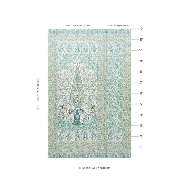 Colmery Paisley Panel is a monumental, large-scale wallpaper design with intricate details and exquisite borders that...