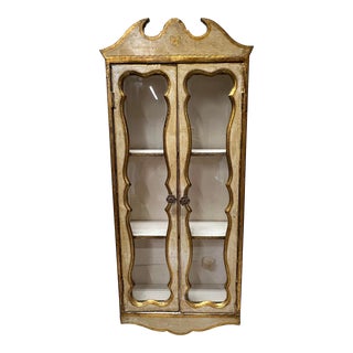 Italian Florentina Giltwood Hanging Two Door Wall Curio Cabinet For Sale