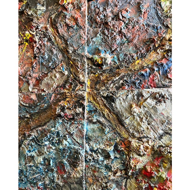 Wood Michael DavidLarge Michael David Abstract Expressionist Encaustic Painting Museum Exhibited, 1982 For Sale - Image 7 of 12