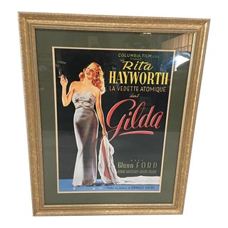 Rita Hayworth Gilda Framed Poster For Sale