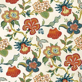 Schumacher X Celerie Kemble Hothouse Flowers Fabric in Spark For Sale