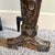 Metal Antique Cast Iron Burnished Andirons by Ohio F & M Co. 1920s For Sale - Image 7 of 14