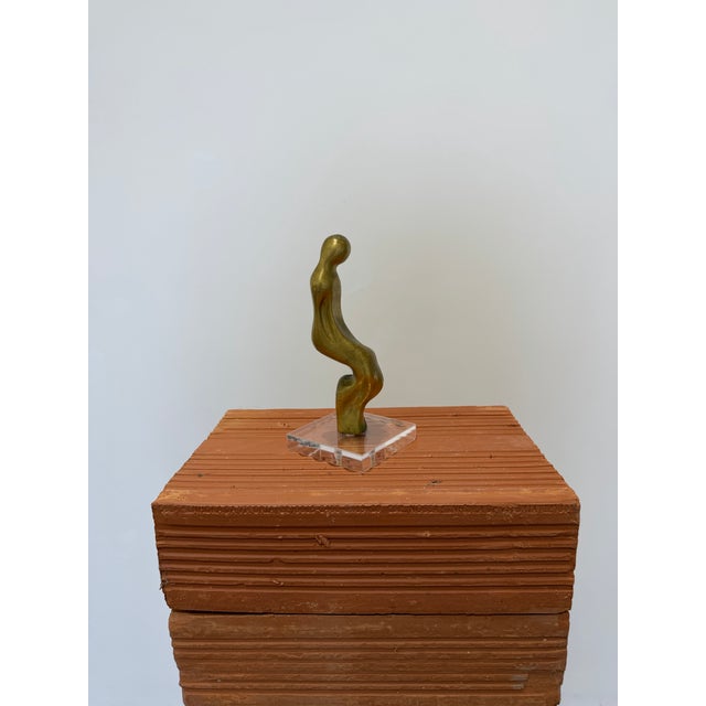 1980s Brazilian Modernist Figurative Sculpture on Lucite Base, 1980s For Sale - Image 5 of 11