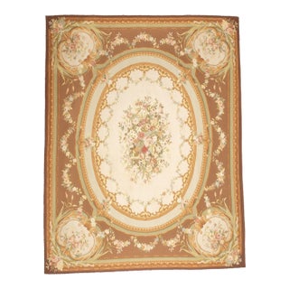 Aubusson Flat Weave Wool Rug 8'0" X 10'0" For Sale