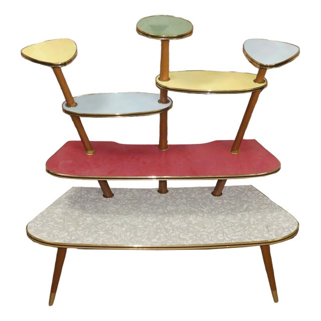 Large Colorful Flower Stand, 1950s For Sale