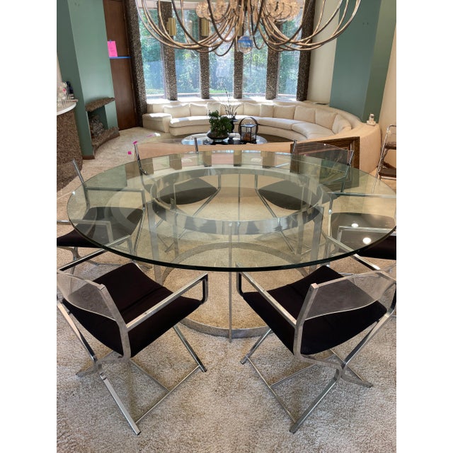 1960s Mid Century Modern Robert Kjer Jakobsen Chrome Dining Set of 8 For Sale - Image 4 of 13