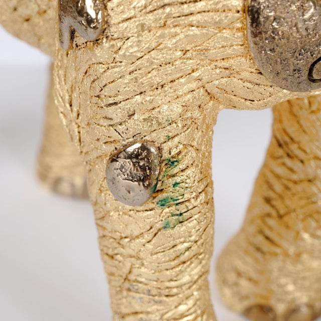 1994 Jiang Tiefeng "Golden Elephant" Hand Signed Limited Edition 7/225 Cold Painted Bronze Sculpture Excellent For Sale - Image 9 of 10