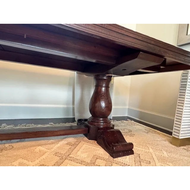 2010s Amador Traditional Trestle Dining Table For Sale - Image 5 of 6