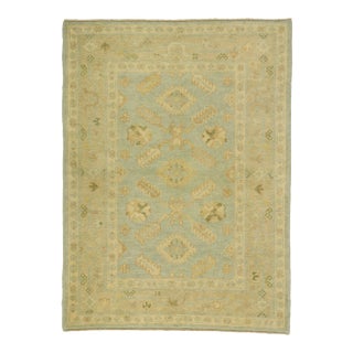 Soft Earth-Tone Turkish Oushak Rug - 04'00 X 05'05 For Sale